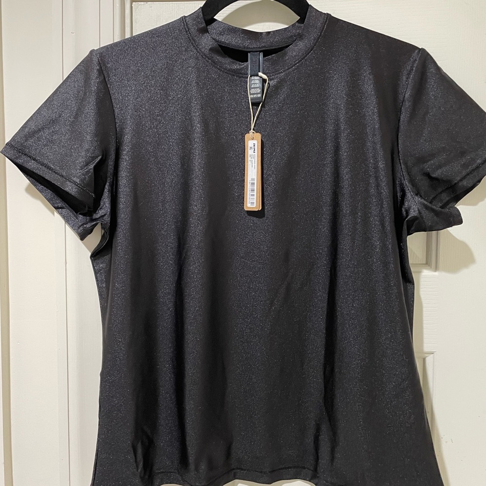 Skims Black Shimmer Top